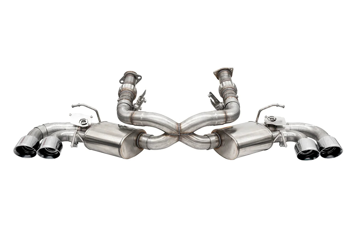 C8 Corsa 3.0" Cat Back with 4.5" Tips Exhaust without Factory NPP Polished Tips