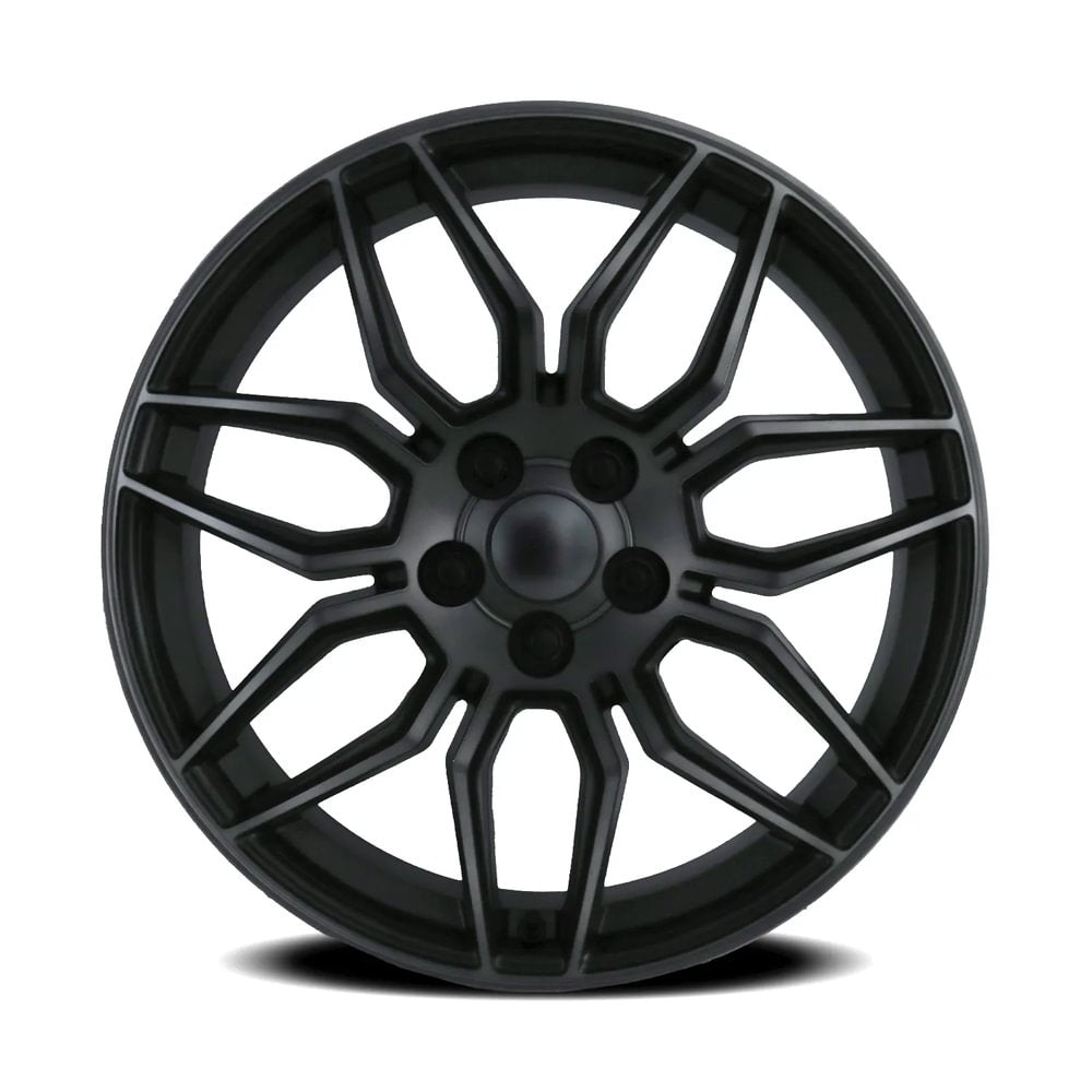 C8 Z06 STYLE TITANIUM GRAY MACHINED FACE WITH DARK CLEAR COAT SET