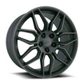 C8 Z06 STYLE TITANIUM GRAY MACHINED FACE WITH DARK CLEAR COAT- Single