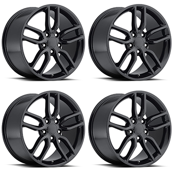 C7 Z51 STYLE GLOSS BLACK WHEEL SET