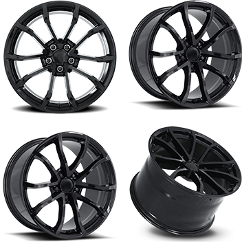 C7 GRAND SPORT STYLE GLOSS BLACK WHEEL SET