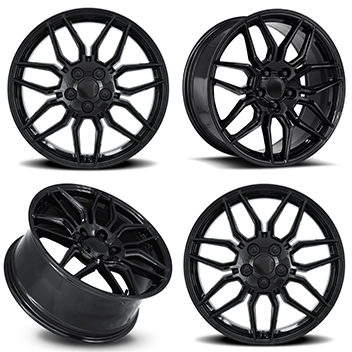 C8 Z06 STYLE GLOSS BLACK WHEEL SET