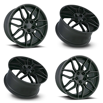 C8 Z06 STYLE TITANIUM GRAY MACHINED FACE WITH DARK CLEAR COAT SET