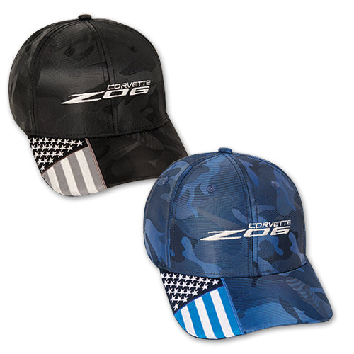 C8 CORVETTE Z06 CAMO  FLAG CAP