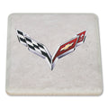 C7 CORVETTE FLAG STONE COASTER SET