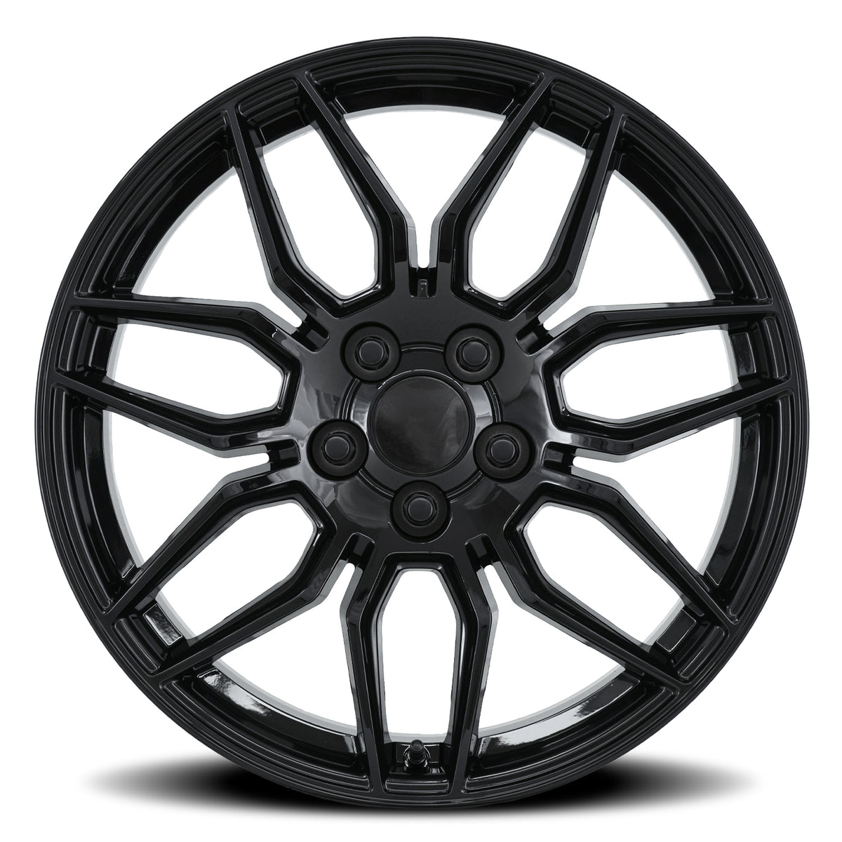 C8 Z06 STYLE TITANIUM GRAY MACHINED FACE WITH DARK CLEAR COAT- Single