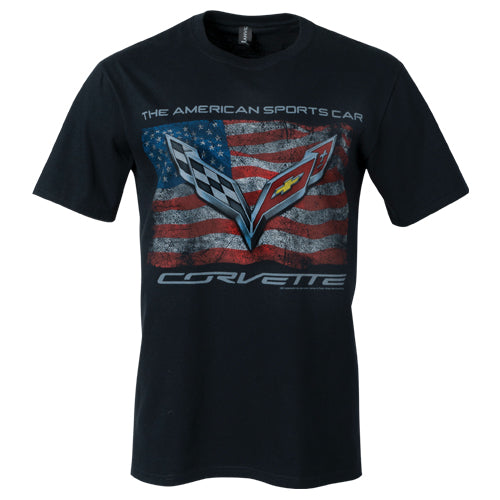 C7 CORVETTE VINTAGE USA FLAG T-SHIRT