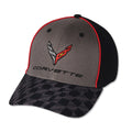 C8 CORVETTE CARBON FLASH CHECKERED BILL CAP