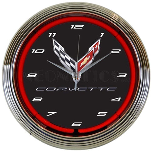 C8 CORVETTE NEON 15″ WALL CLOCK