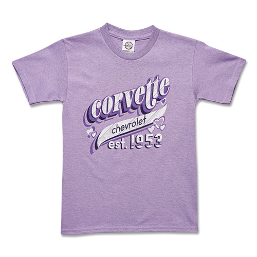 YOUTH GIRLS CHEVROLET CORVETTE LOVE T-SHIRT