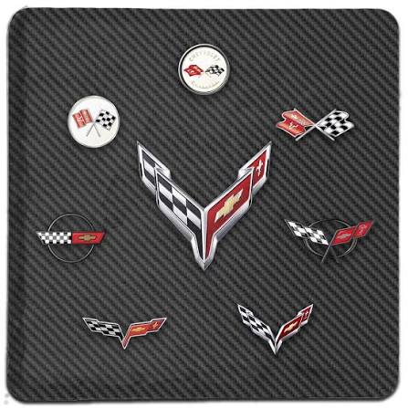 CORVETTE MULTI FLAG COASTER SET