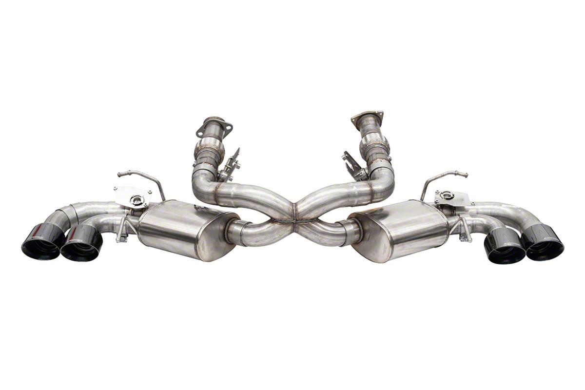 C8 Corsa 3.0" Cat Back with 4.5" Tips Exhaust with Factory NPP Black PVD Tips